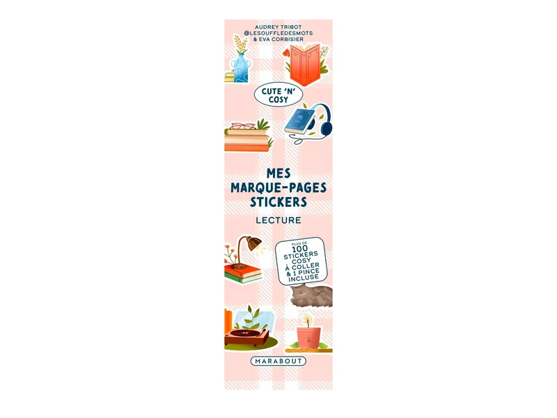 Mes Marque-pages Lecture + 100 stickers & 1 pince incluse