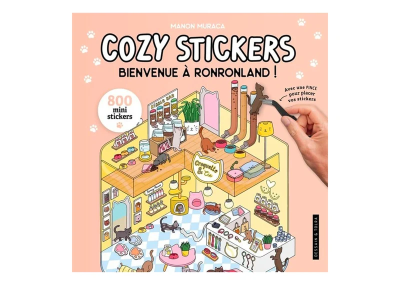 Album avec 800 mini stickers - Bienvenue à Ronronland ! + une pince
