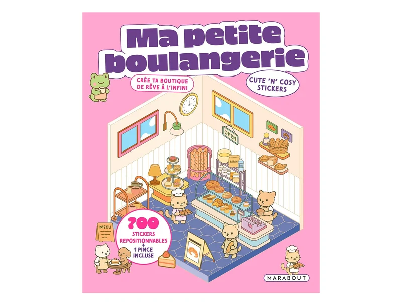 Album de 700 stickers repositionnables - Ma petite boulangerie + 1 pince incluse