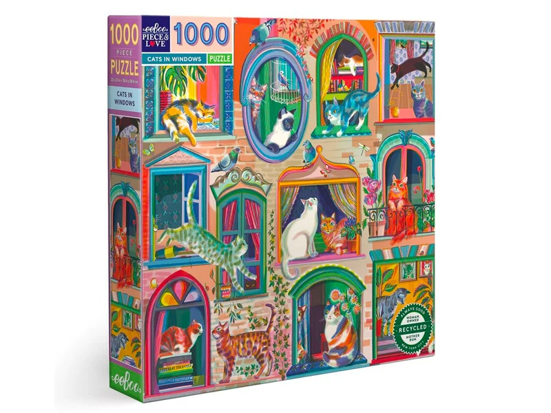 Puzzle Cats In Windows - 1000 pièces - Eeboo