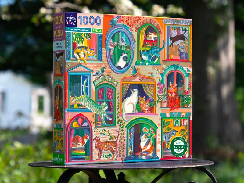 Puzzle Cats In Windows - 1000 pièces - Eeboo