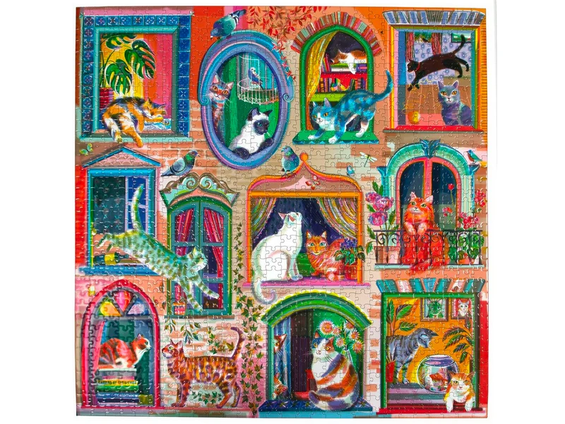 Puzzle Cats In Windows - 1000 pièces - Eeboo