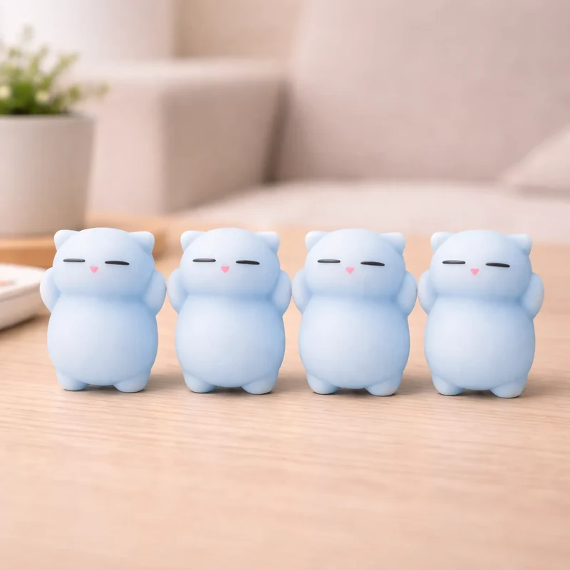 Mini Squishy Chat Bleu
