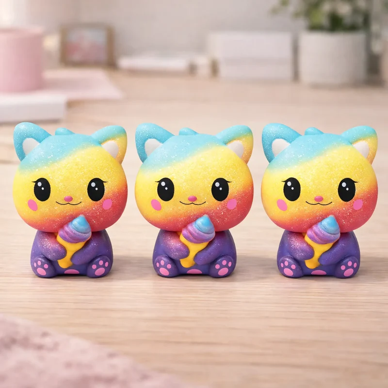 Squishy Chat Arc en Ciel
