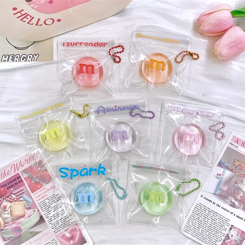 Transparent M&M Candy Squishy Stress Relief Decompression Toy