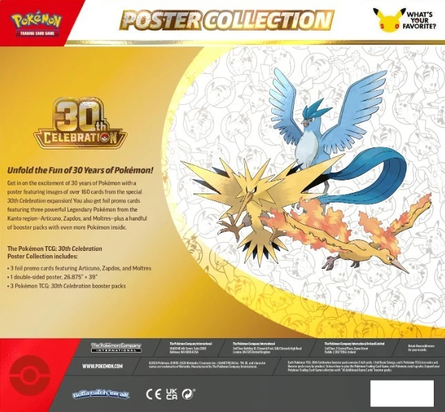Pokemon 30th Celebration Poster Collection avec Affiche