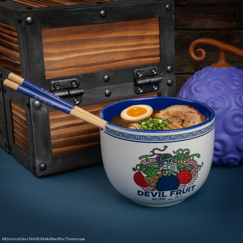 Devil Fruit Ramen bowl with Chopsticks