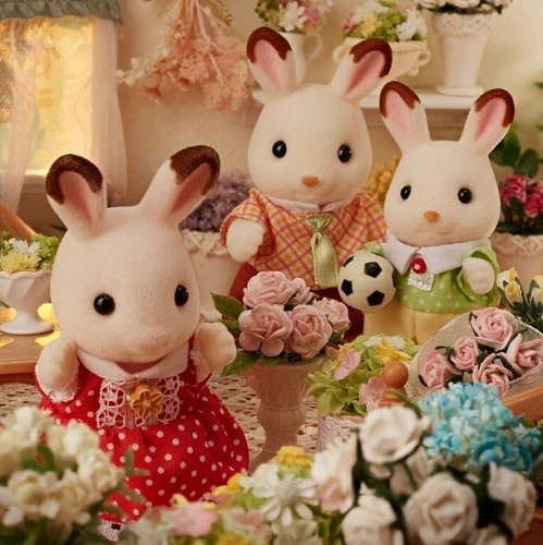 Calico Critters Chocolate Rabbit Family / Famille Lapin Chocolat