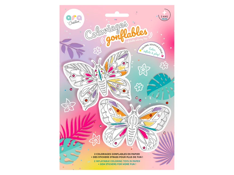 Coloriages gonflables Papillons et strass - Ara Créative
