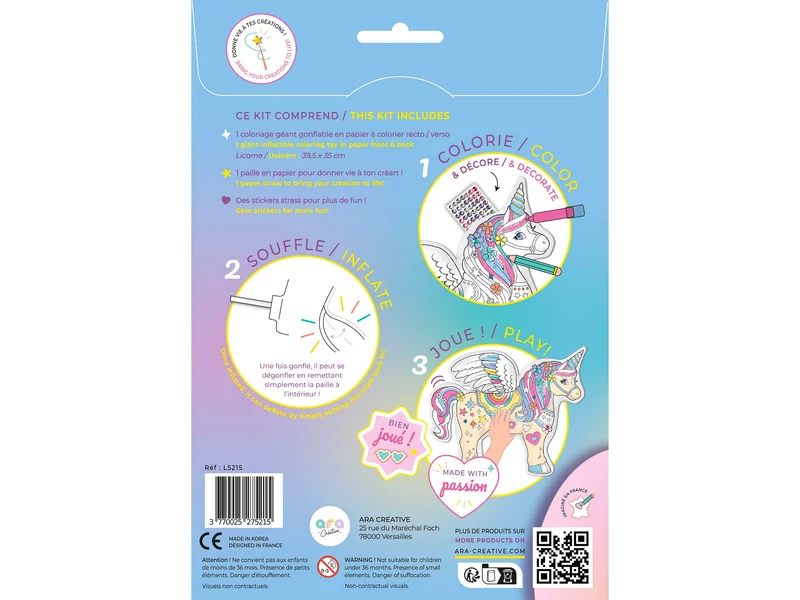 Coloriages gonflables Papillons et strass - Ara Créative