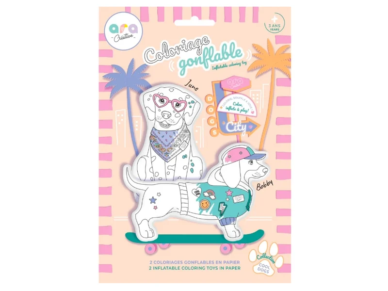 Coloriages gonflables Cool Dogs - Ara Créative
