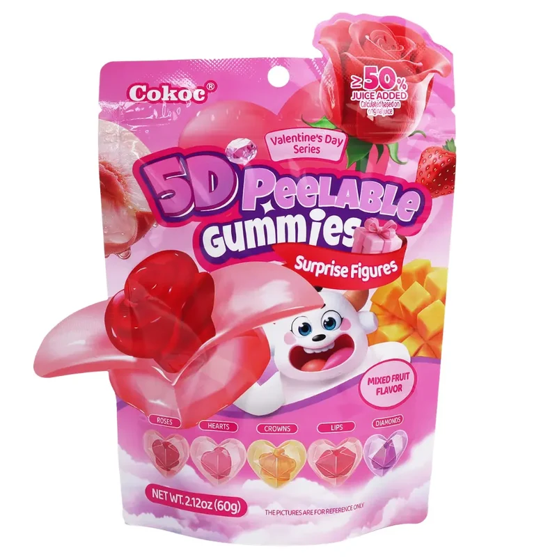 Cokoc Valentine's Day 5D Peelable Gummies Mixed Fruit Flavor