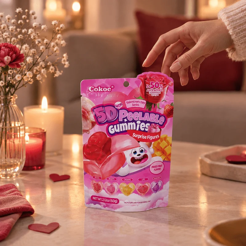 Cokoc Valentine's Day 5D Peelable Gummies Mixed Fruit Flavor