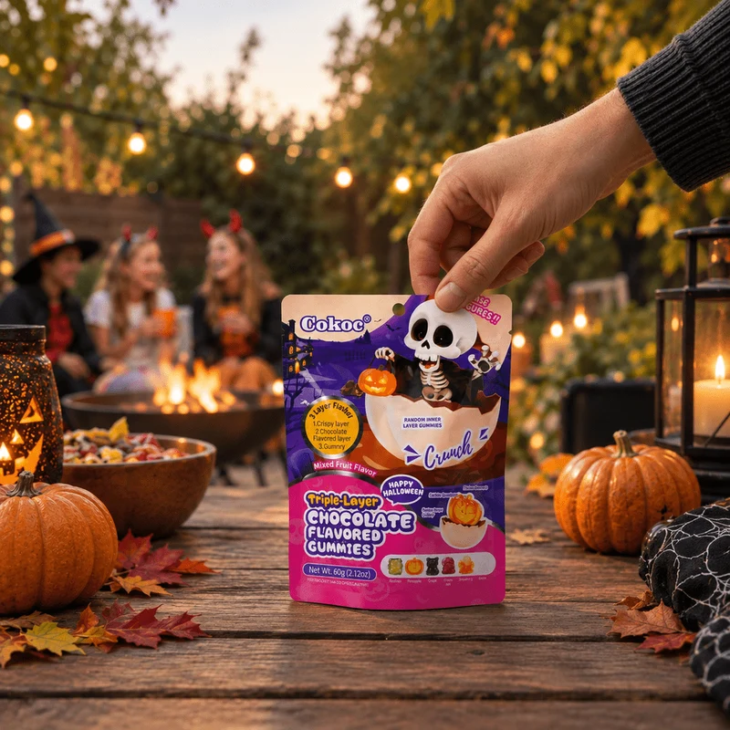 Cokoc Halloween Triple-Layer Mixed Fruit Flavored Gummies