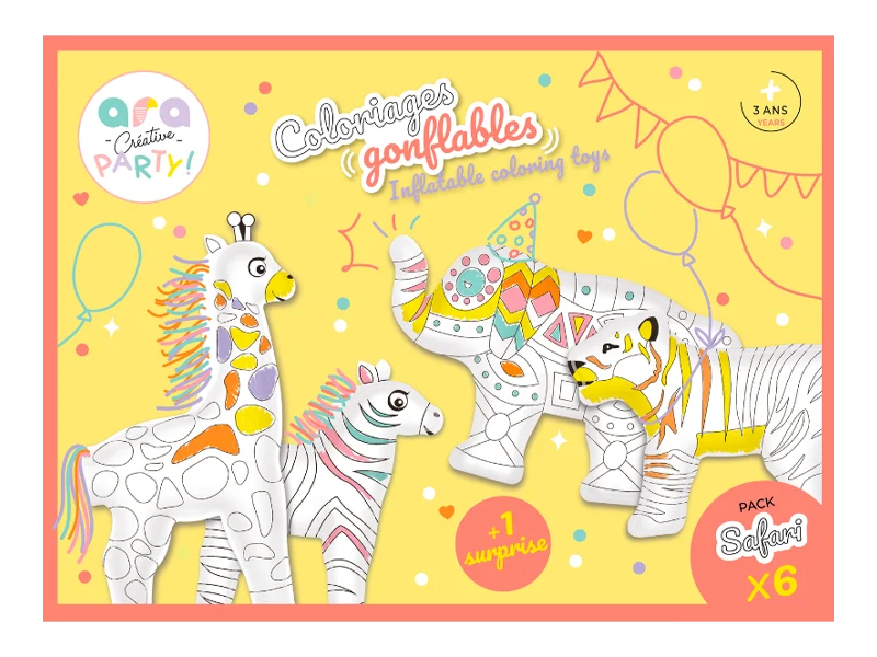 Coloriages gonflables Safari party pack - Ara Créative Party