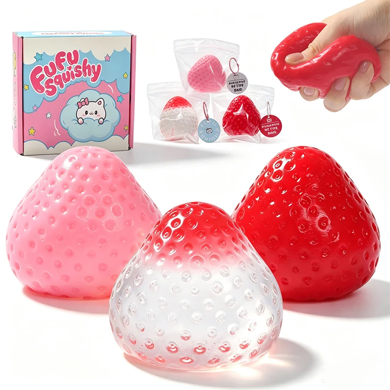 3PC Strawberry Taba Squishy Bundle Pack