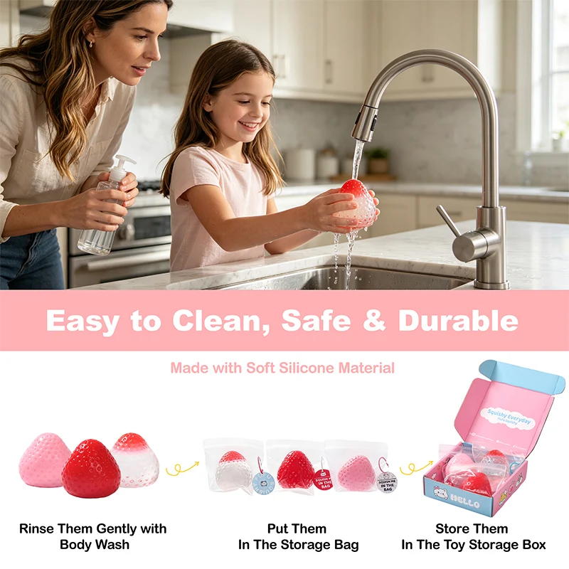 3PC Strawberry Taba Squishy Bundle Pack