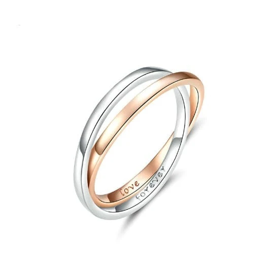 Bague Anti-Stress 2 Anneaux Croisés