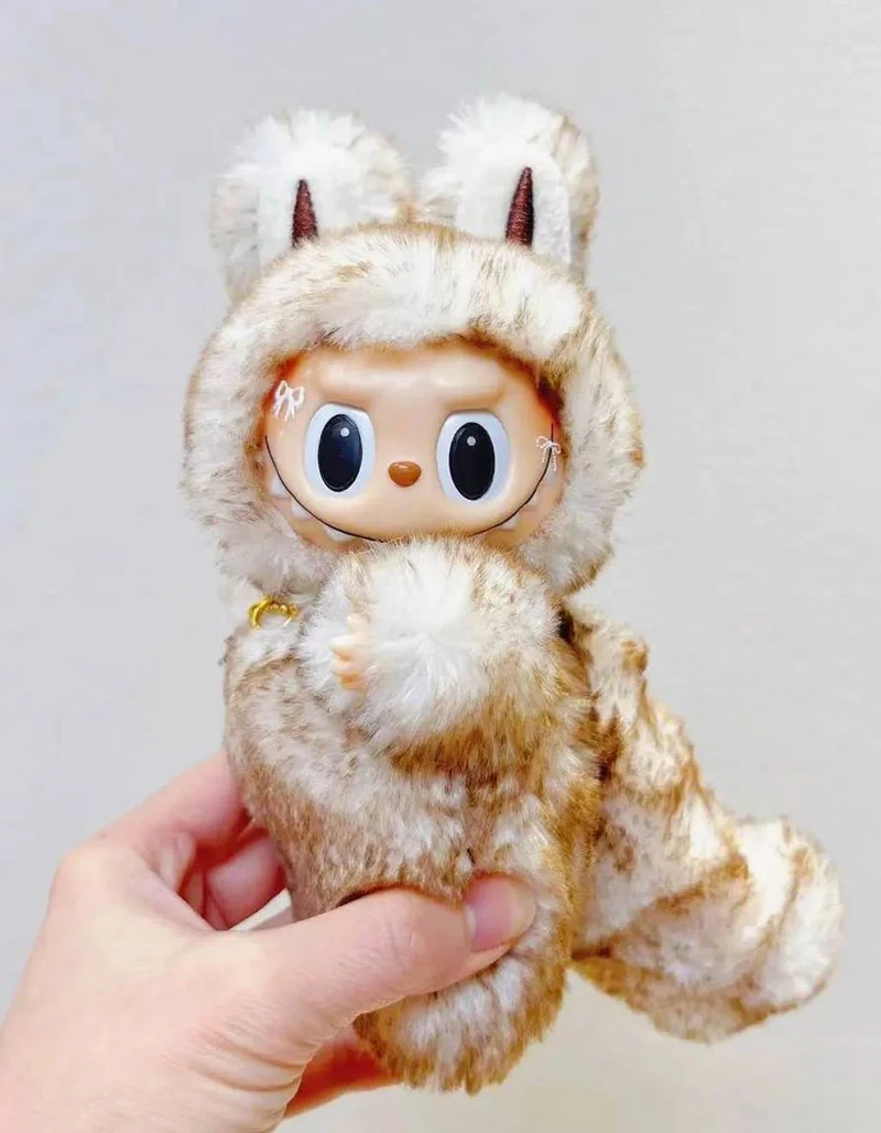 18cm Retrofit Fox Labubu Plush Toy - Handmade Unique Labubu Custom Design