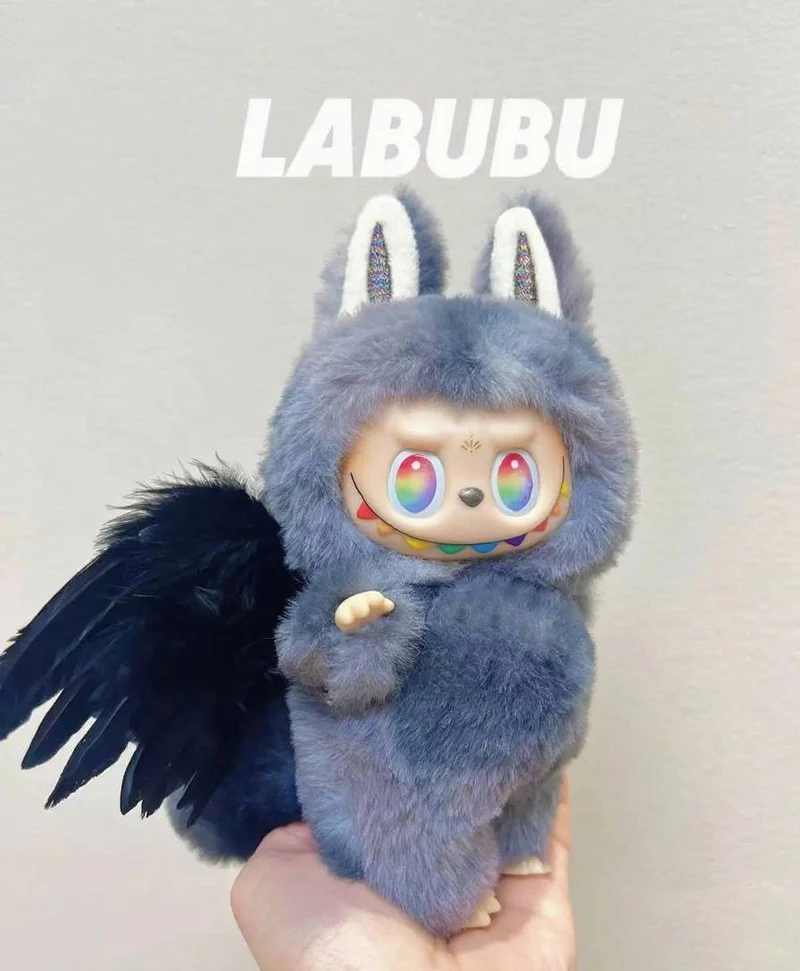 18cm Retrofit Angel Wings Labubu Plush Toy - Handmade Unique Labubu Custom Design