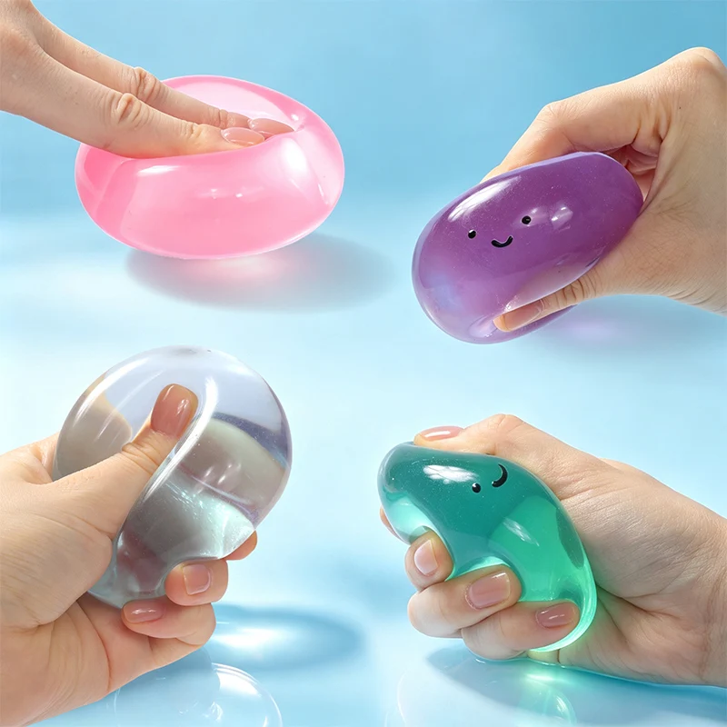 4PC Crystal Smile Ball Taba Squishy Bundle Pack