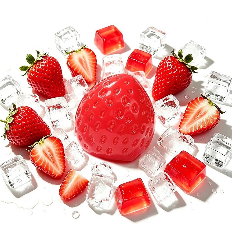 3PC Strawberry Coconut Oil Stress Ball Squishy Bundle Pack (No Rebound)