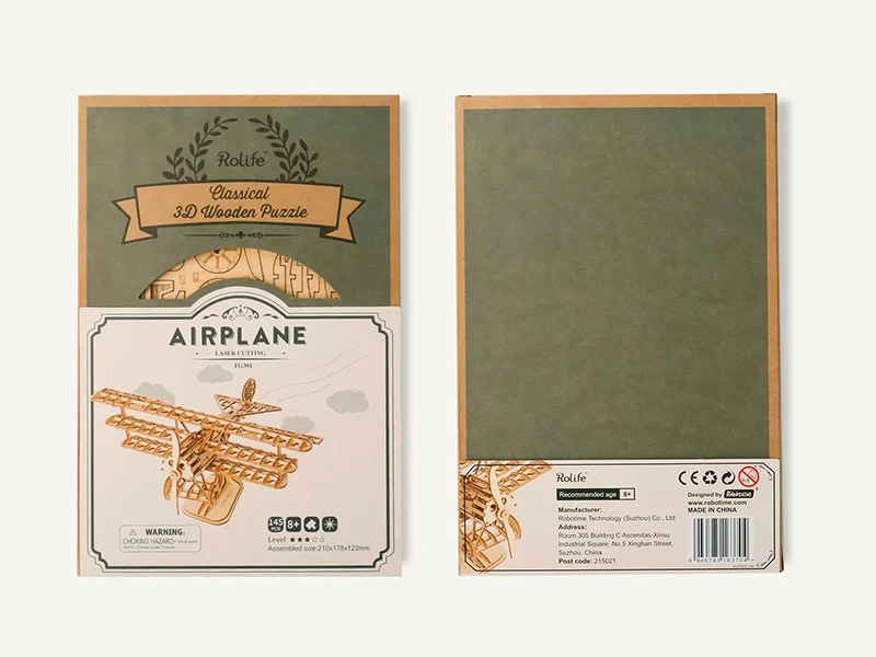 Maquette miniature Avion Bi-Plane - Robotime