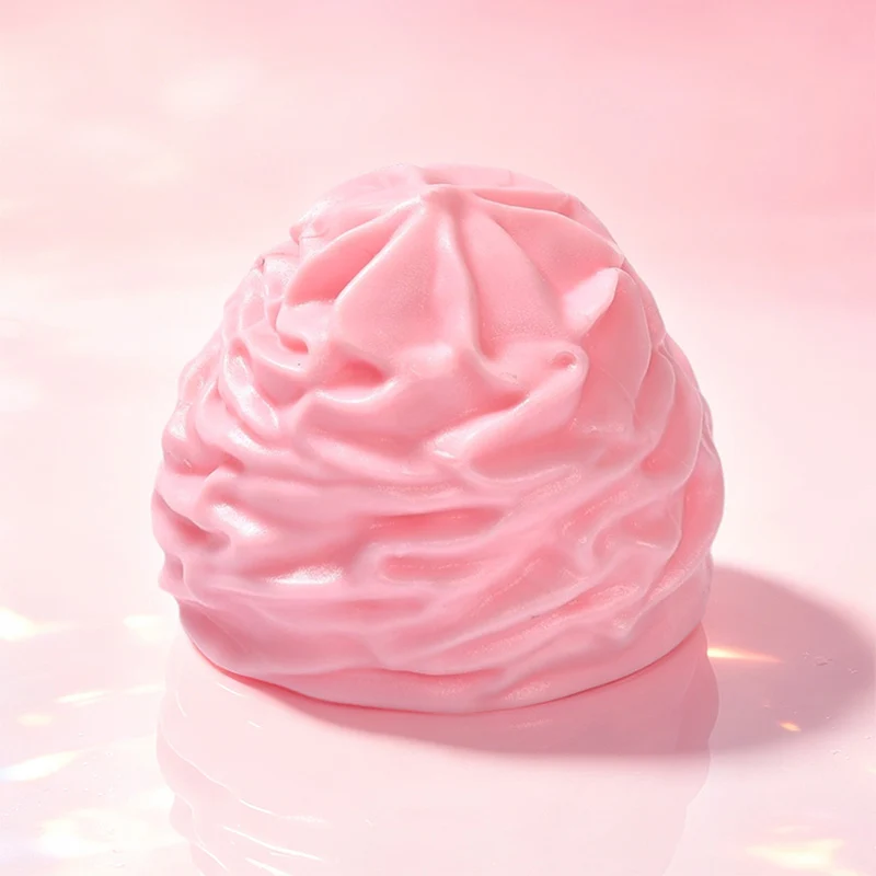 FUFUSQUISHY Pink Cream Roll Squishy Fidget Toy Stress Ball