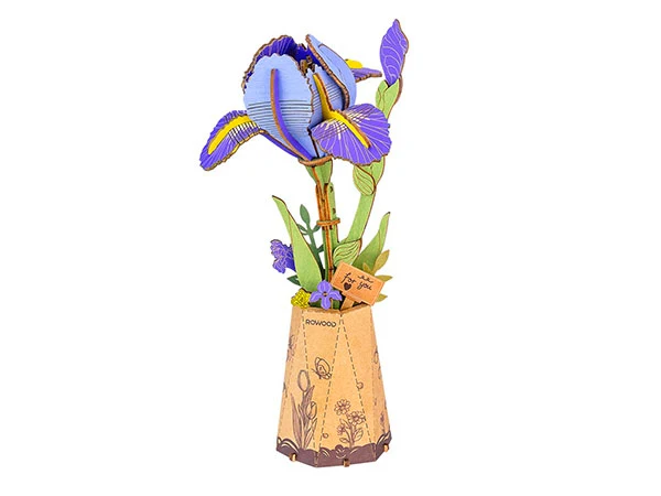 Mquette fleurs en bois Iris violette - Robotime
