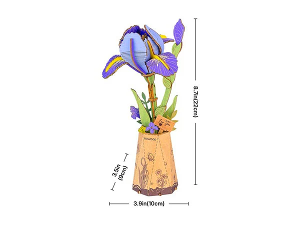 Mquette fleurs en bois Iris violette - Robotime