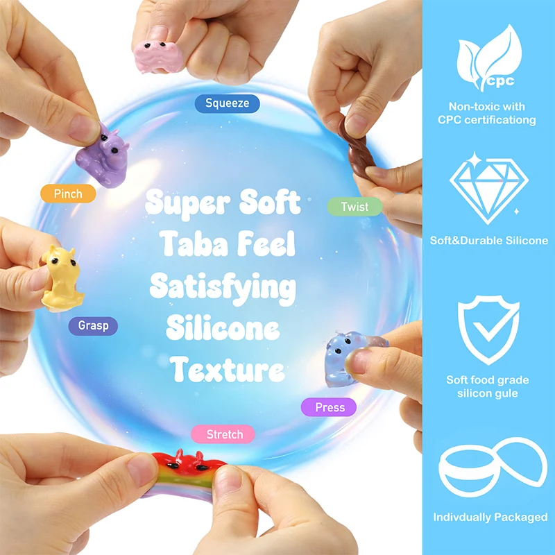FUFUSQUISHY 24PCS Hamster Squishies Pop Box, Keychain Set, Individually Wrapped Balls, Classroom Prizes and Party Favors