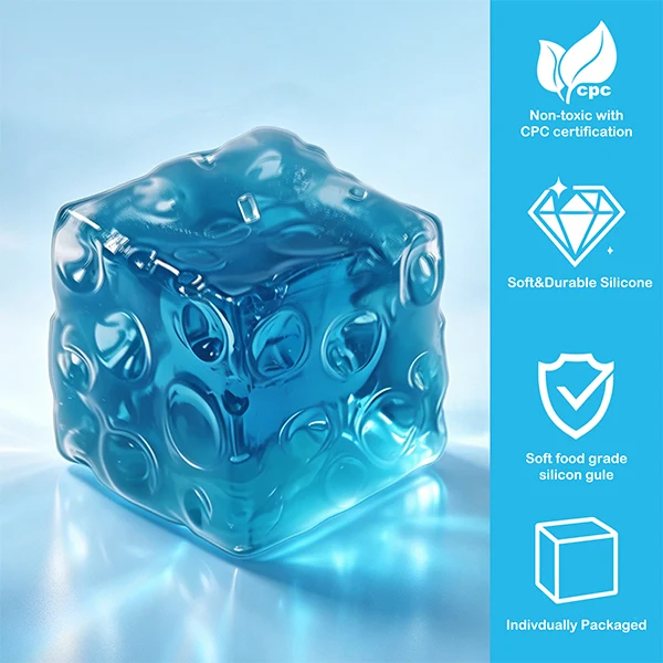 FUFUSQUISHY Crystal Blue Jumbo Cheese Squishy Original Sensory