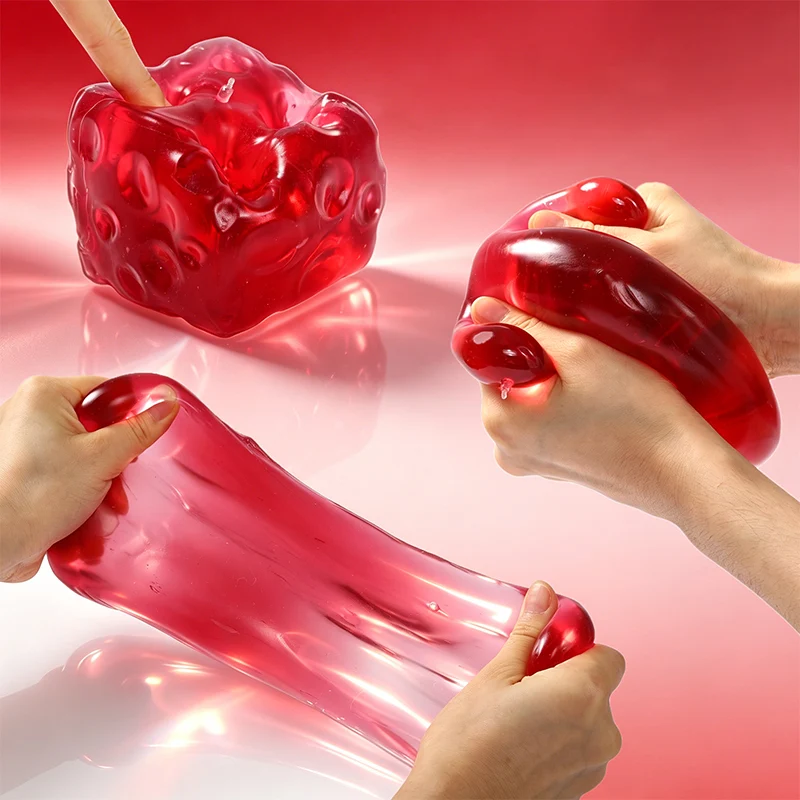 FUFUSQUISHY Crystal Red Jumbo Cheese Squishy Original Sensory