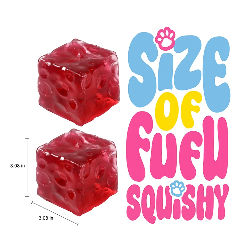 FUFUSQUISHY Crystal Red Jumbo Cheese Squishy Original Sensory