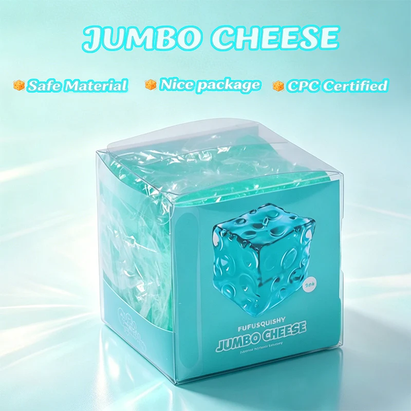 FUFUSQUISHY Crystal Ocean Jumbo Cheese Squishy Original Sensory