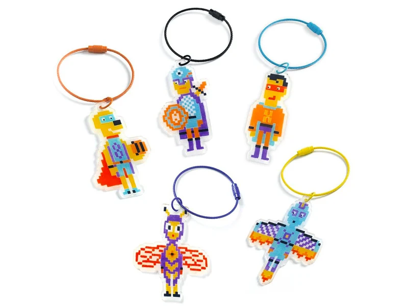 DIY Porte-clés Héros en Pixel Art - Djeco