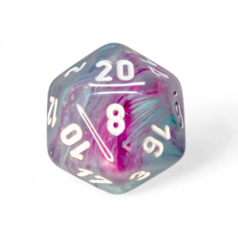 Nebula: Polyhedral Wisteria/white Luminary 7-Die Set