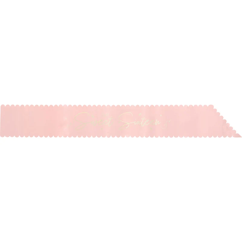 Blush Sweet 16 Birthday Scalloped Edge Paper Sash, 1 Count