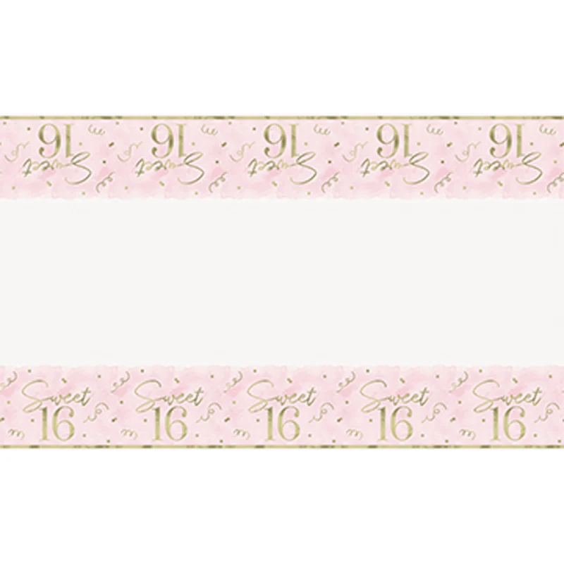 Blush Sweet 16 Rectangular Table Cover, 54 x 84 Inches, 1 Count
