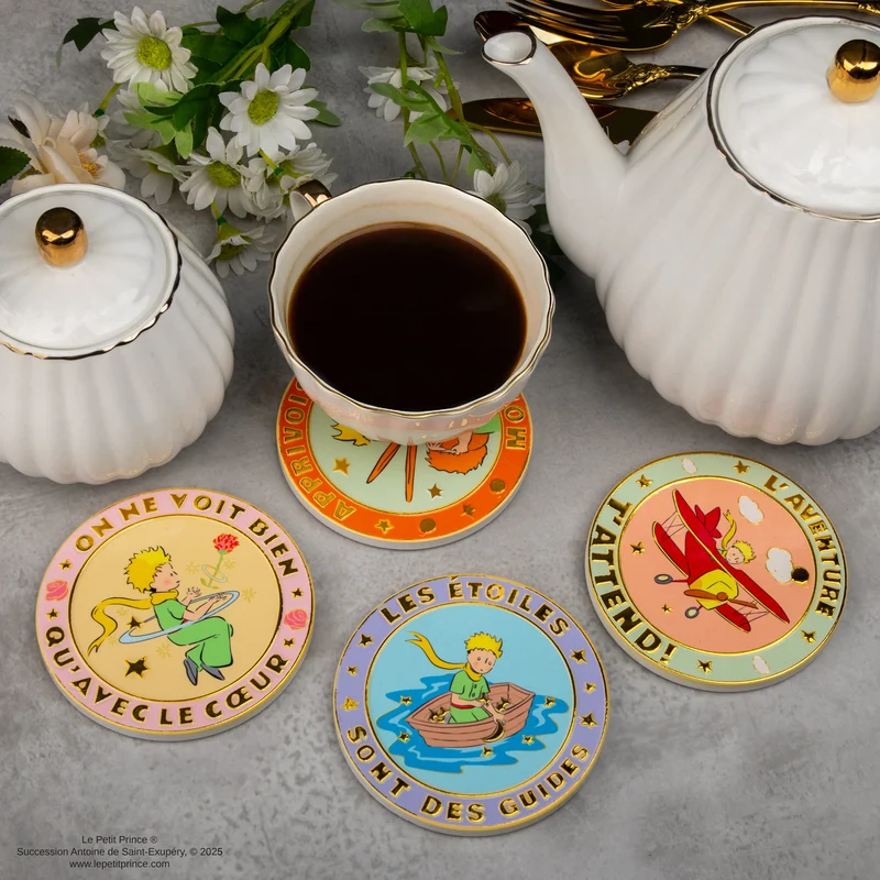 Set of 4 Le Petit Prince Ceramic Coasters