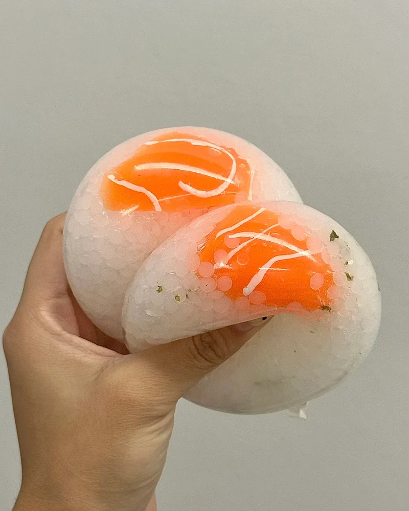 Stress Ball Salmon Rice Squishy Stress Relief Decompression Toy