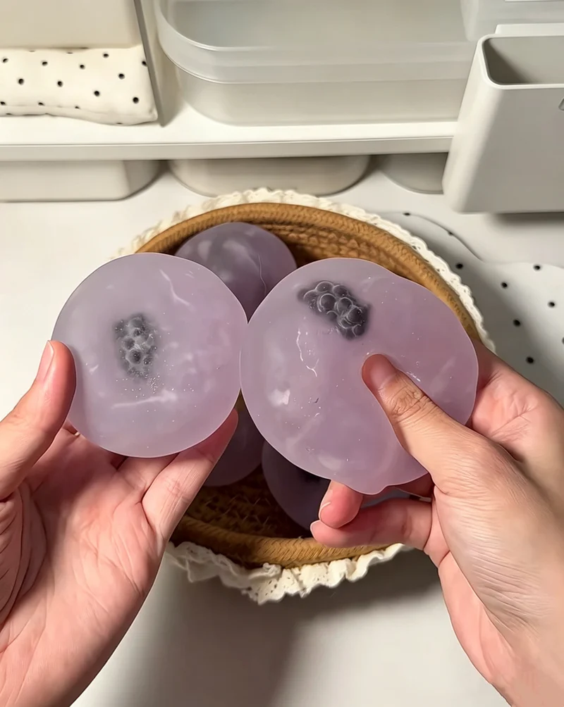 Coconut Oil Grapes Stress Ball Squishy Stress Relief Decompression Toy