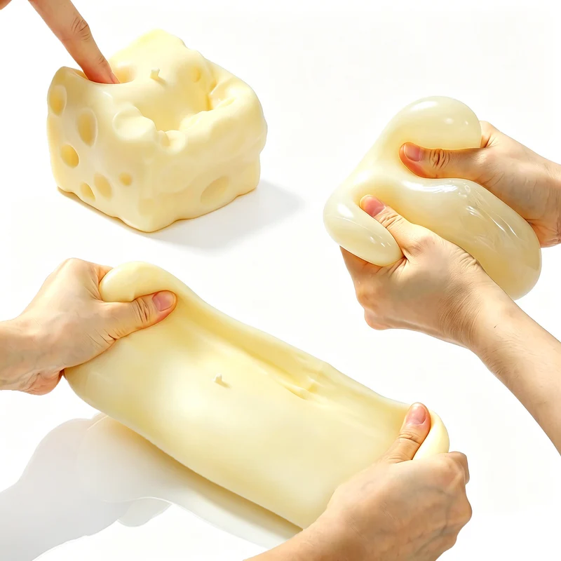 FUFUSQUISHY Jumbo Cheese Squishy Fidget Toy Stress Ball
