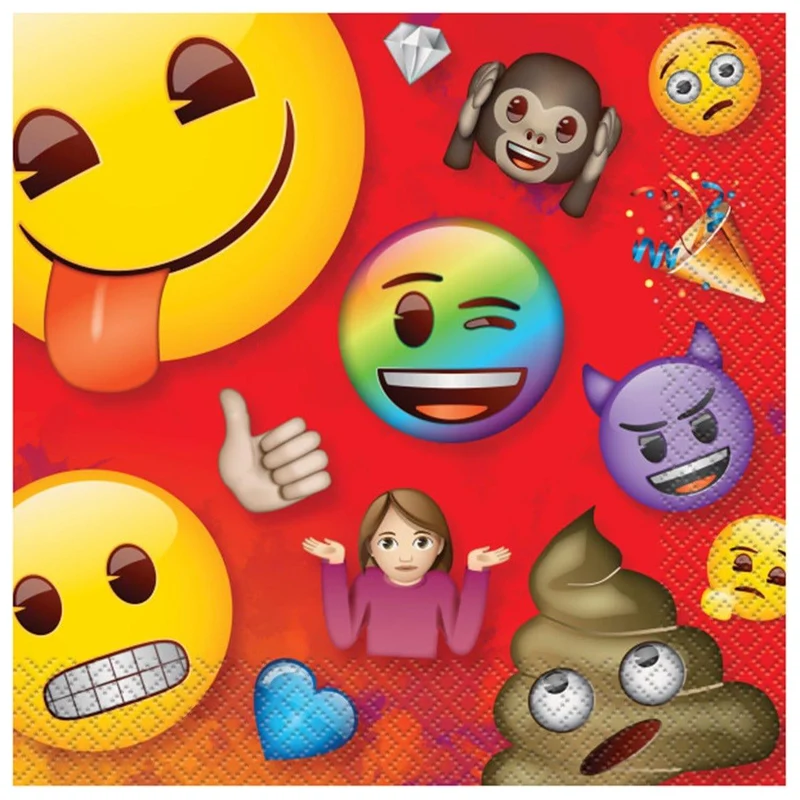Emoji Birthday Large Lunch Napkins, 16 Count