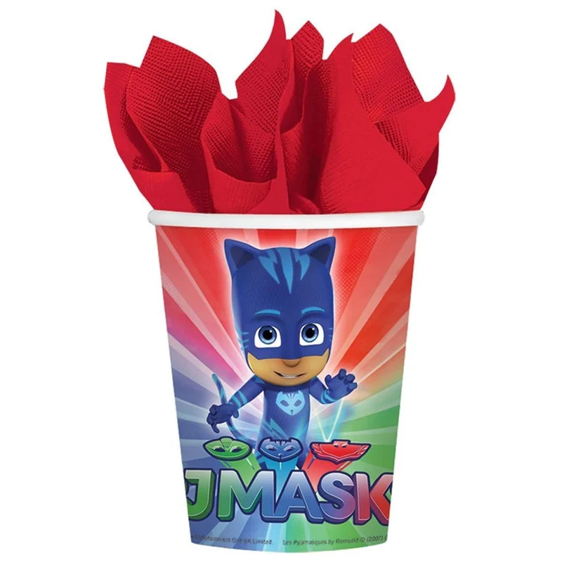 PJ Masks paper cups 9 ounces, 8 per package