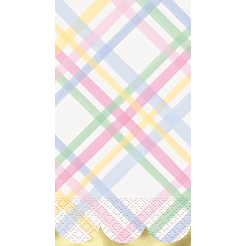 Gingham Easter Guest Napkins with Foil, 16 Count