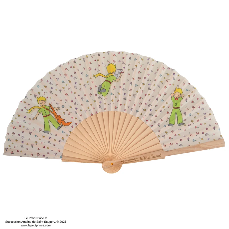 Wildflower Garden Wooden Fan