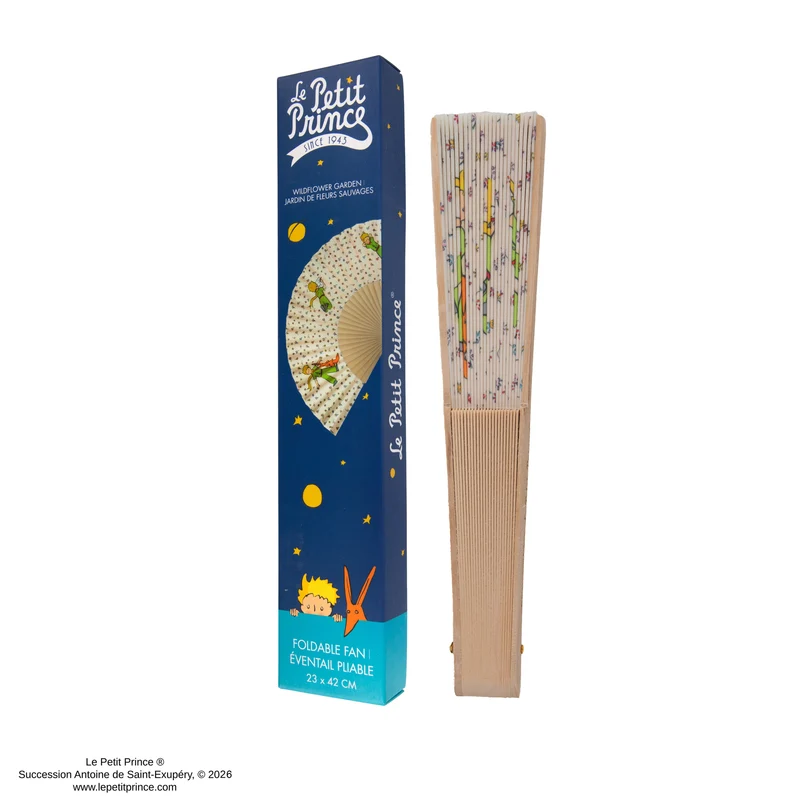 Wildflower Garden Wooden Fan