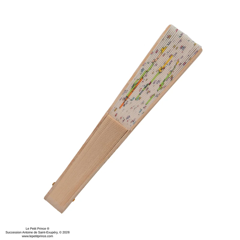 Wildflower Garden Wooden Fan