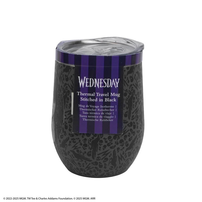 Stitched in Black Thermal Travel Mug